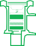 green icon of piston flush technolgy