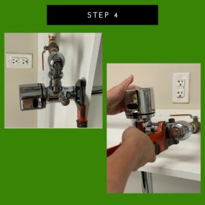 step 4, installing a flush valve